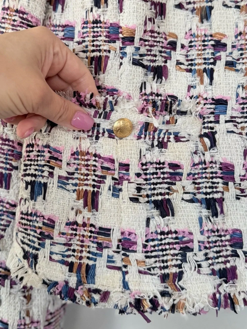 TALBOTS NWT 12 Collarless Tweed Jacket • Classic Business Casual Office Preppy - Picture 5 of 14